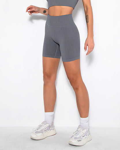 Nieve Ribbed Seamless Shorts - Grey