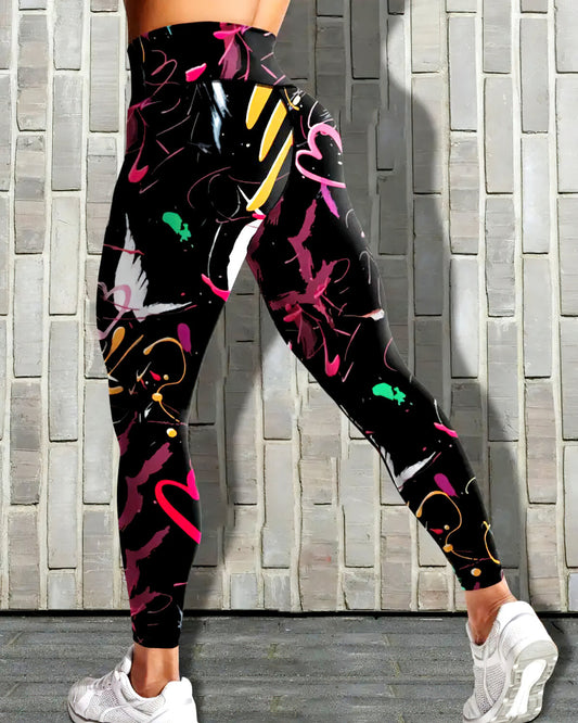 Abstract Love Leggings