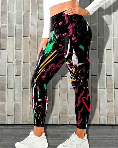 Abstract Love Leggings