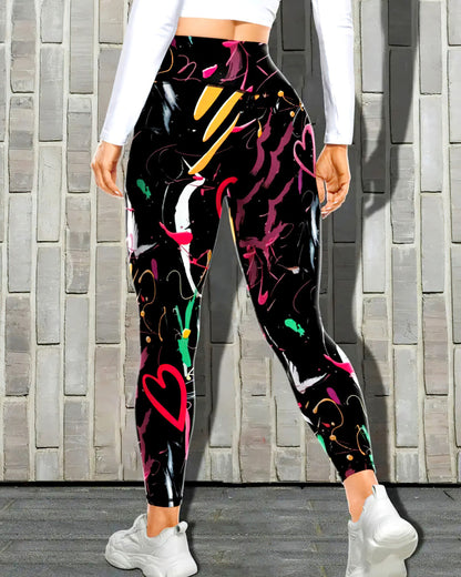 Abstract Love Leggings