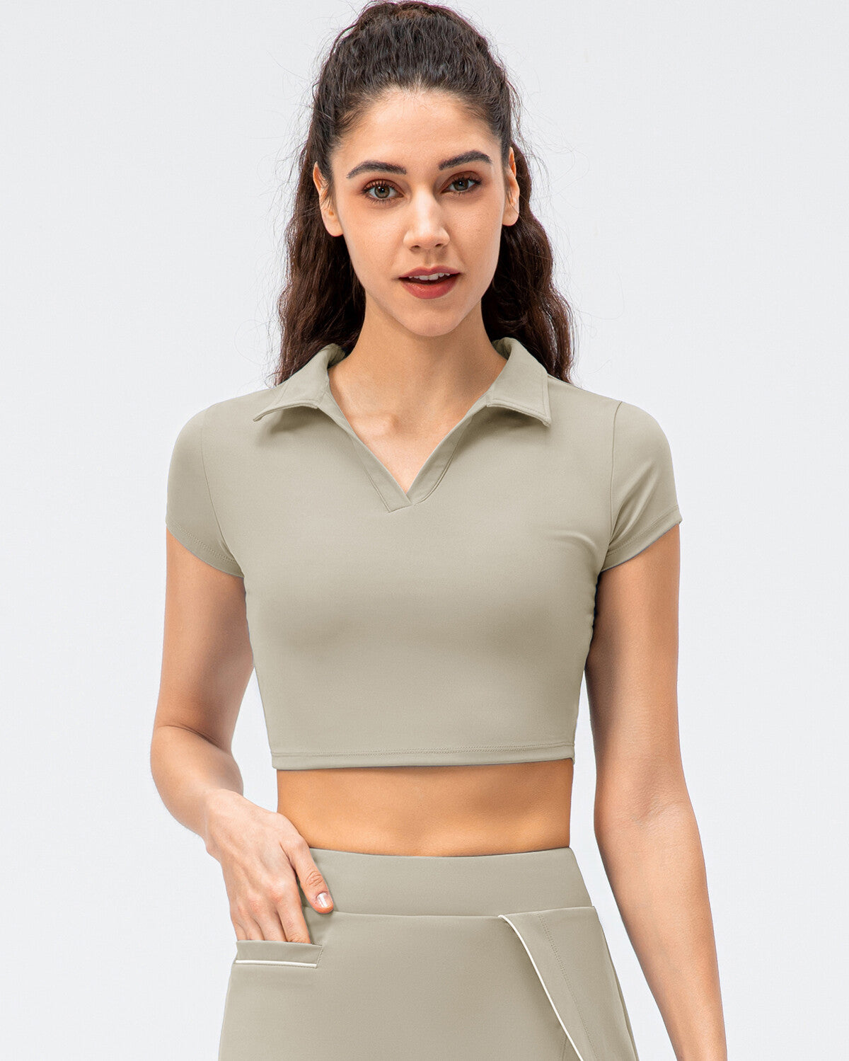 Adalyn Crop Top - Khaki