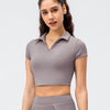 Adalyn Crop Top - Purple Grey