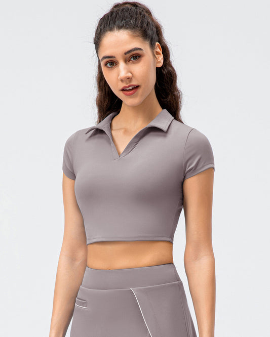 Adalyn Crop Top - Purple Grey