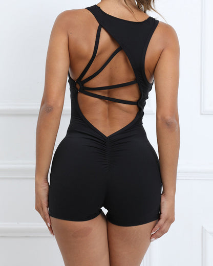 Aileen Seamless Scrunch Jumpsuit - Black