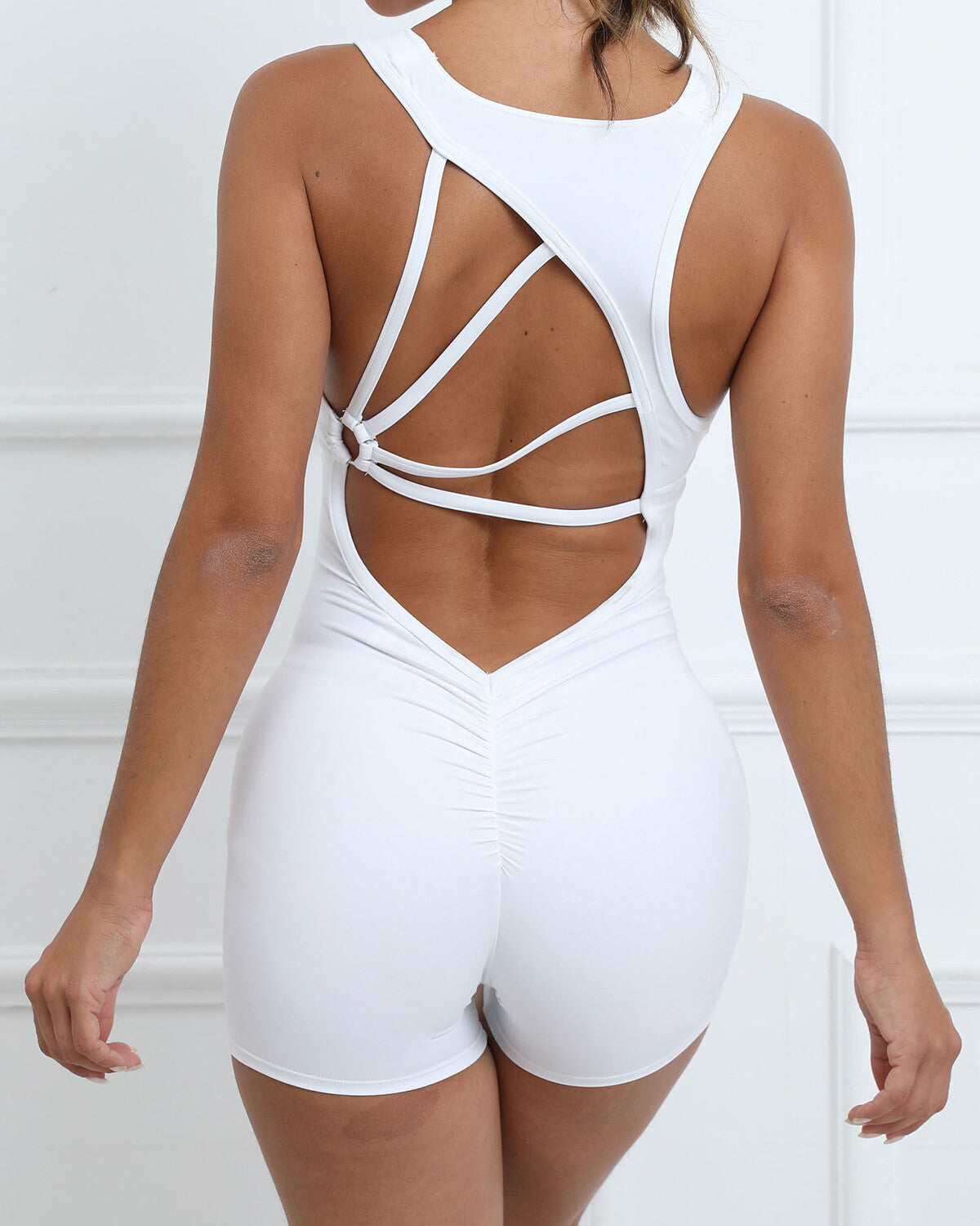 Aileen Seamless Scrunch Jumpsuit - White