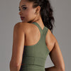 Alodia Racerback Sports Bra - Army Green