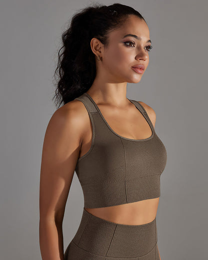 Alodia Racerback Sports Bra - Brown