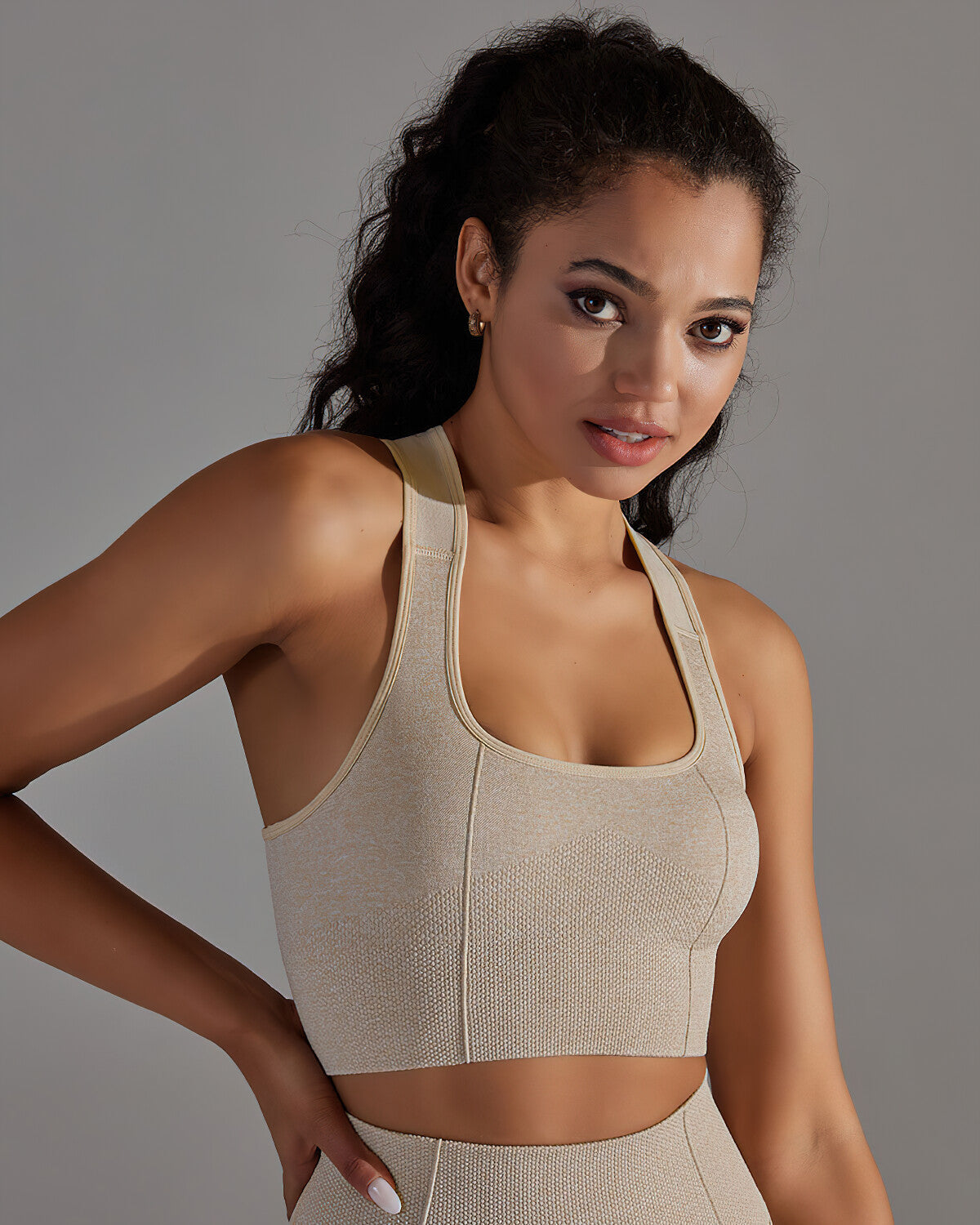 Alodia Racerback Sports Bra - Fawn