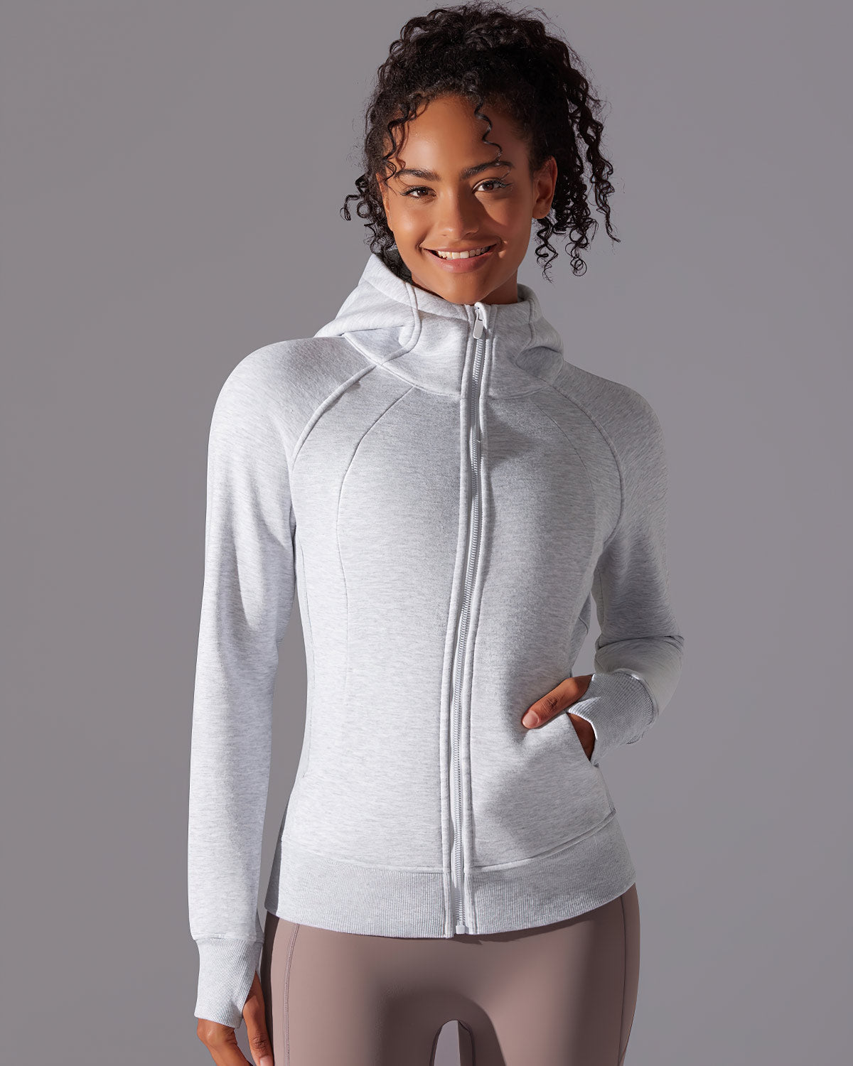 Aria Hooded Jacket - Heather Grey