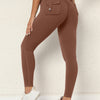 Aubrey Scrunch Pocket Leggings - Brown