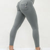 Aubrey Scrunch Pocket Leggings - Light Grey