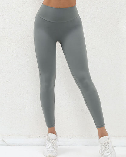 Aubrey Scrunch Pocket Leggings - Light Grey