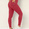 Aubrey Scrunch Pocket Leggings - Red