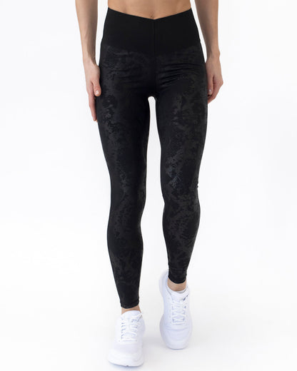 Avery Snakeskin Leggings - Black