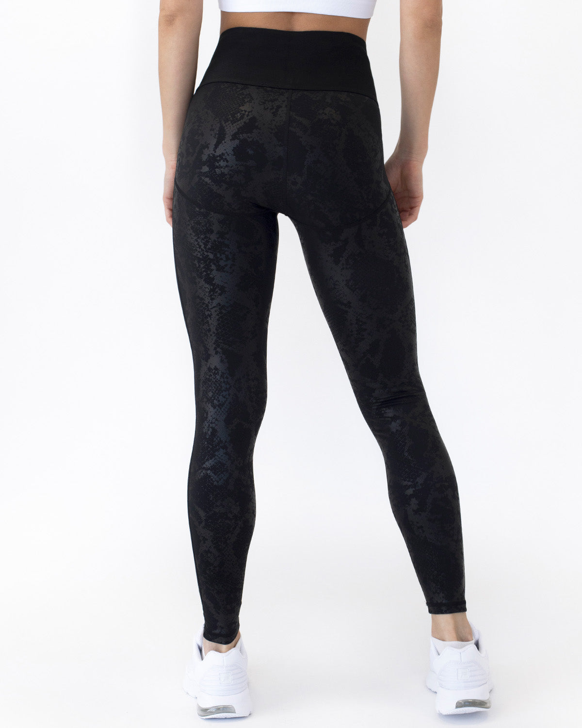 Avery Snakeskin Leggings - Black