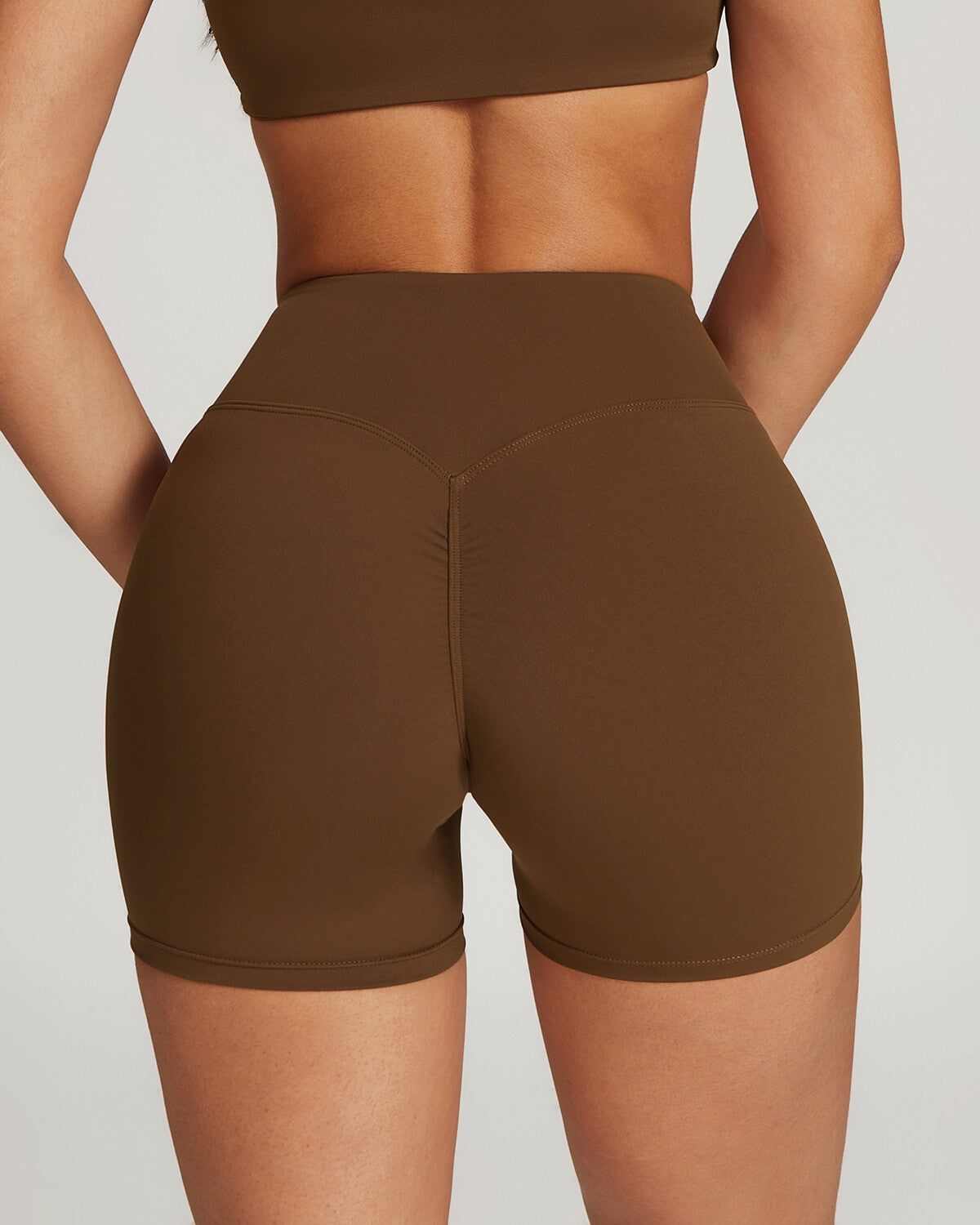 Hazel Scrunch Shorts - Brown