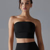 Bianca Ruched Crop Top - Black