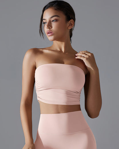 Bianca Ruched Crop Top - Pink