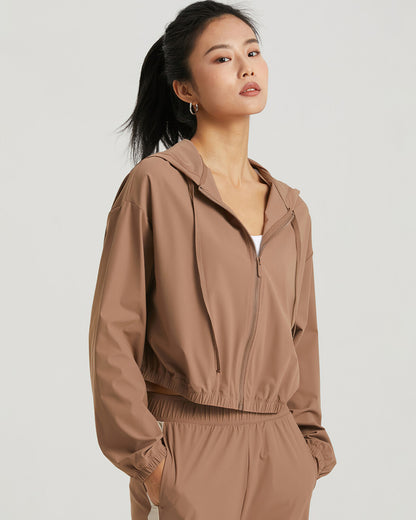 Carly Hooded Jacket - Brown