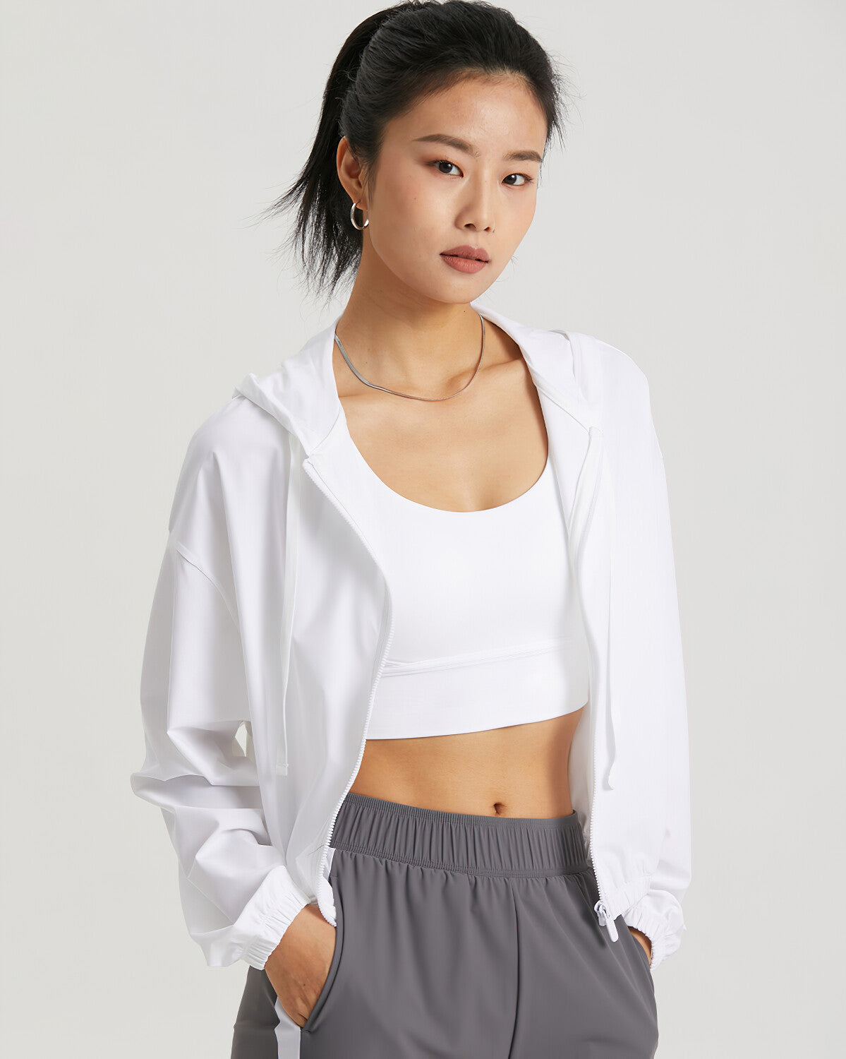 Carly Hooded Jacket - White