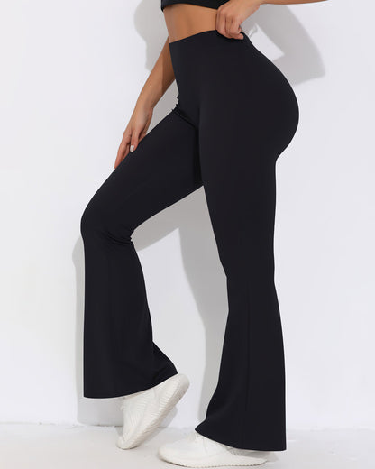 Celeste Scrunch Flare Leggings - Black