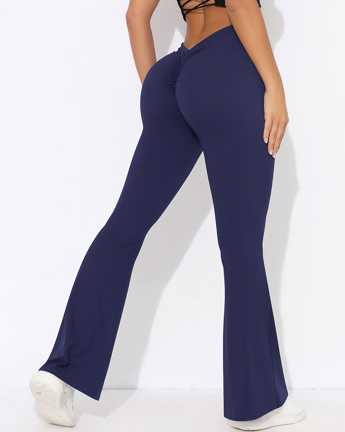 Celeste Scrunch Flare Leggings - Blue