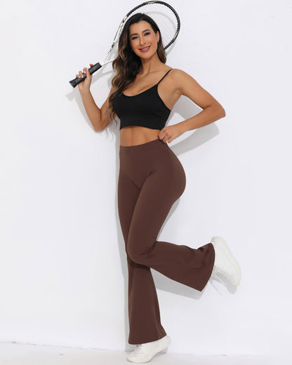 Celeste Scrunch Flare Leggings - Brown