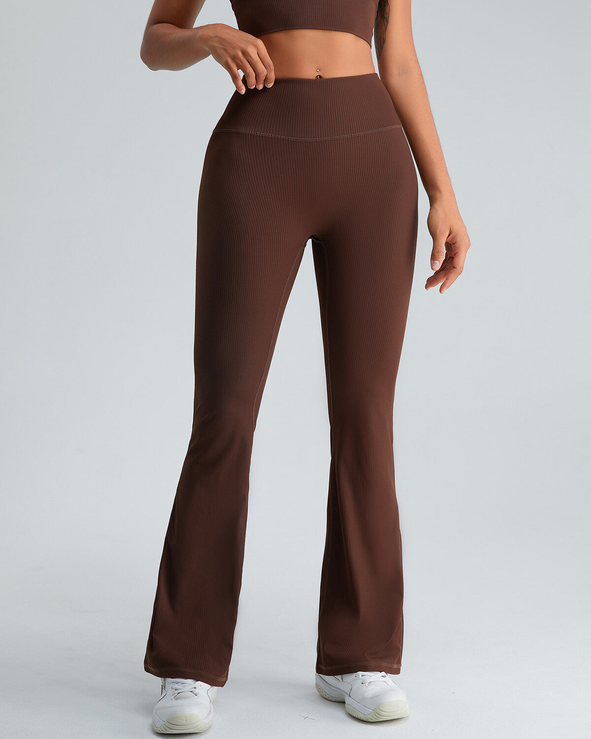 Christina Flare Leggings - Brown