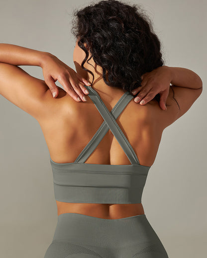 Cleo Crossback Sports Bra - Grey