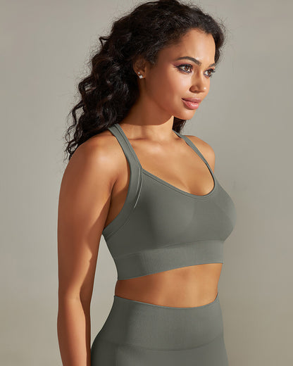 Cleo Crossback Sports Bra - Grey