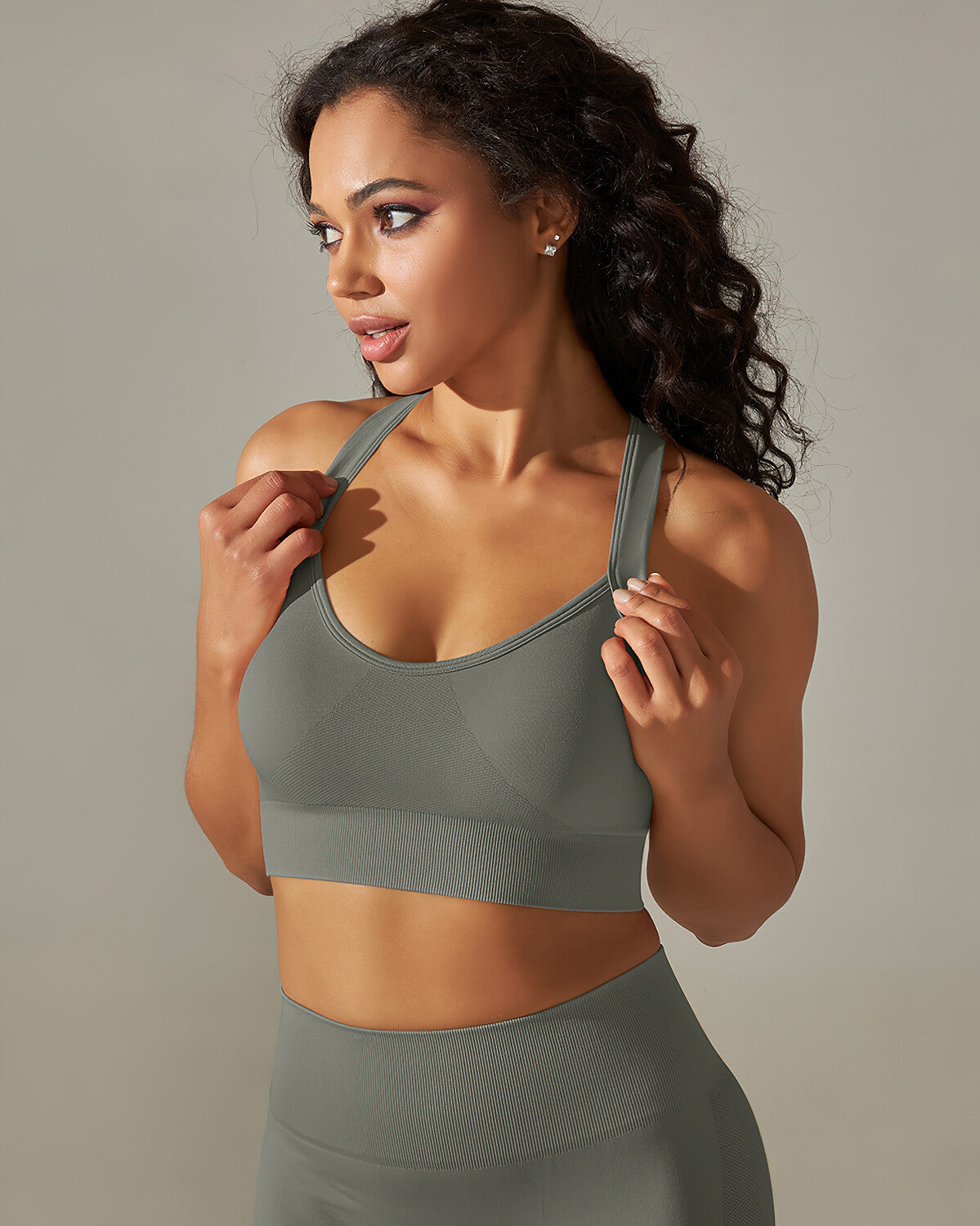 Cleo Crossback Sports Bra - Grey