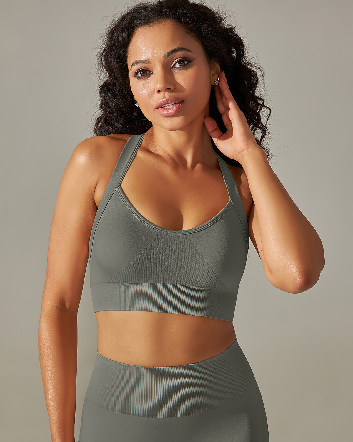 Cleo Crossback Sports Bra - Grey