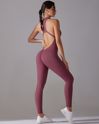 Coralie Seamless Scrunch Jumpsuit - Burgundy