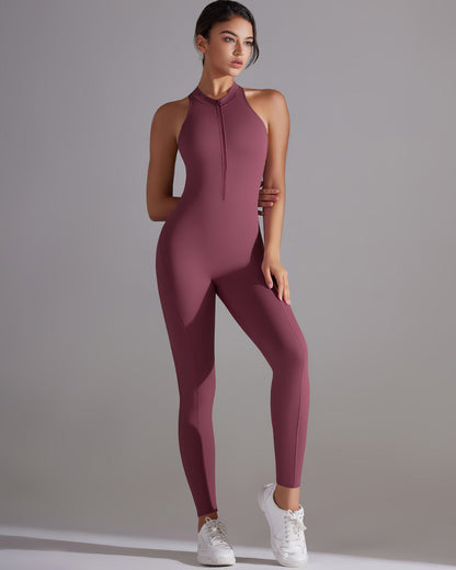 Coralie Seamless Scrunch Jumpsuit - Burgundy