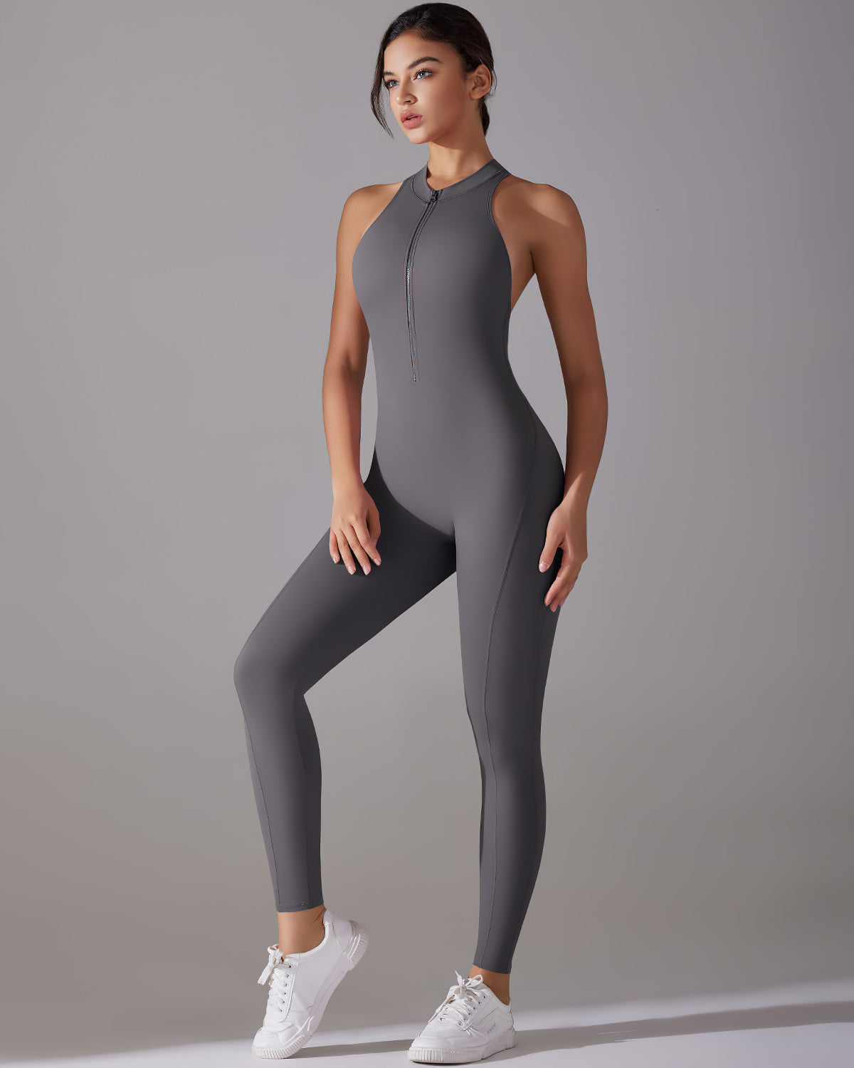 Coralie Seamless Scrunch Jumpsuit - Graphite