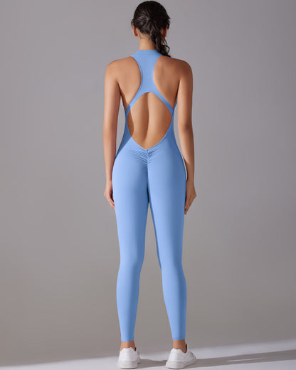 Coralie Seamless Scrunch Jumpsuit - Sky Blue