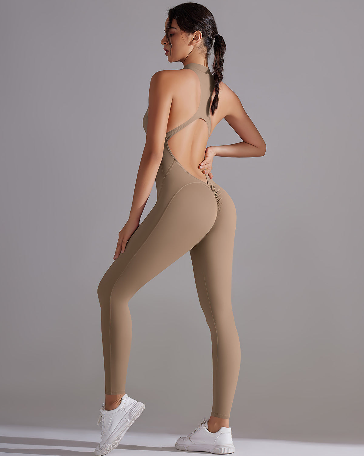 Coralie Seamless Scrunch Jumpsuit - Toffee