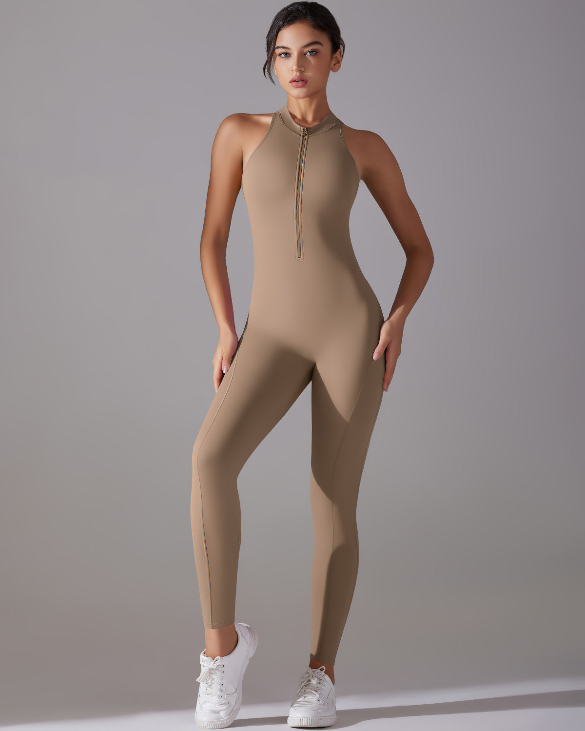 Coralie Seamless Scrunch Jumpsuit - Toffee