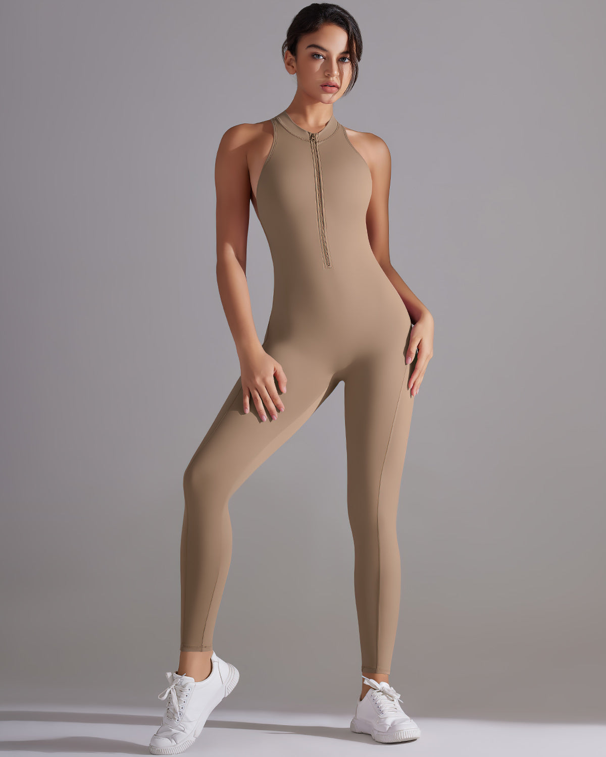 Coralie Seamless Scrunch Jumpsuit - Toffee