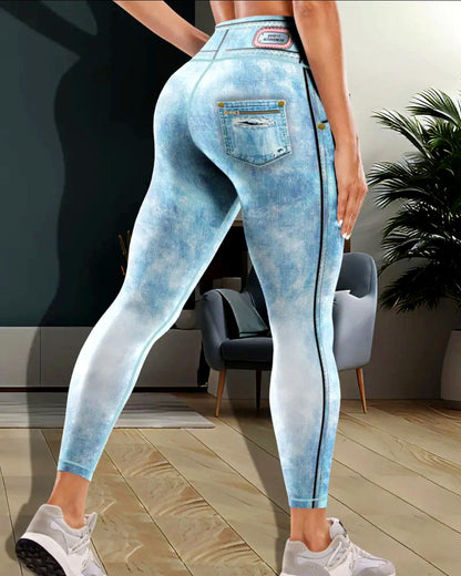 Denim Delight Leggings - Ice