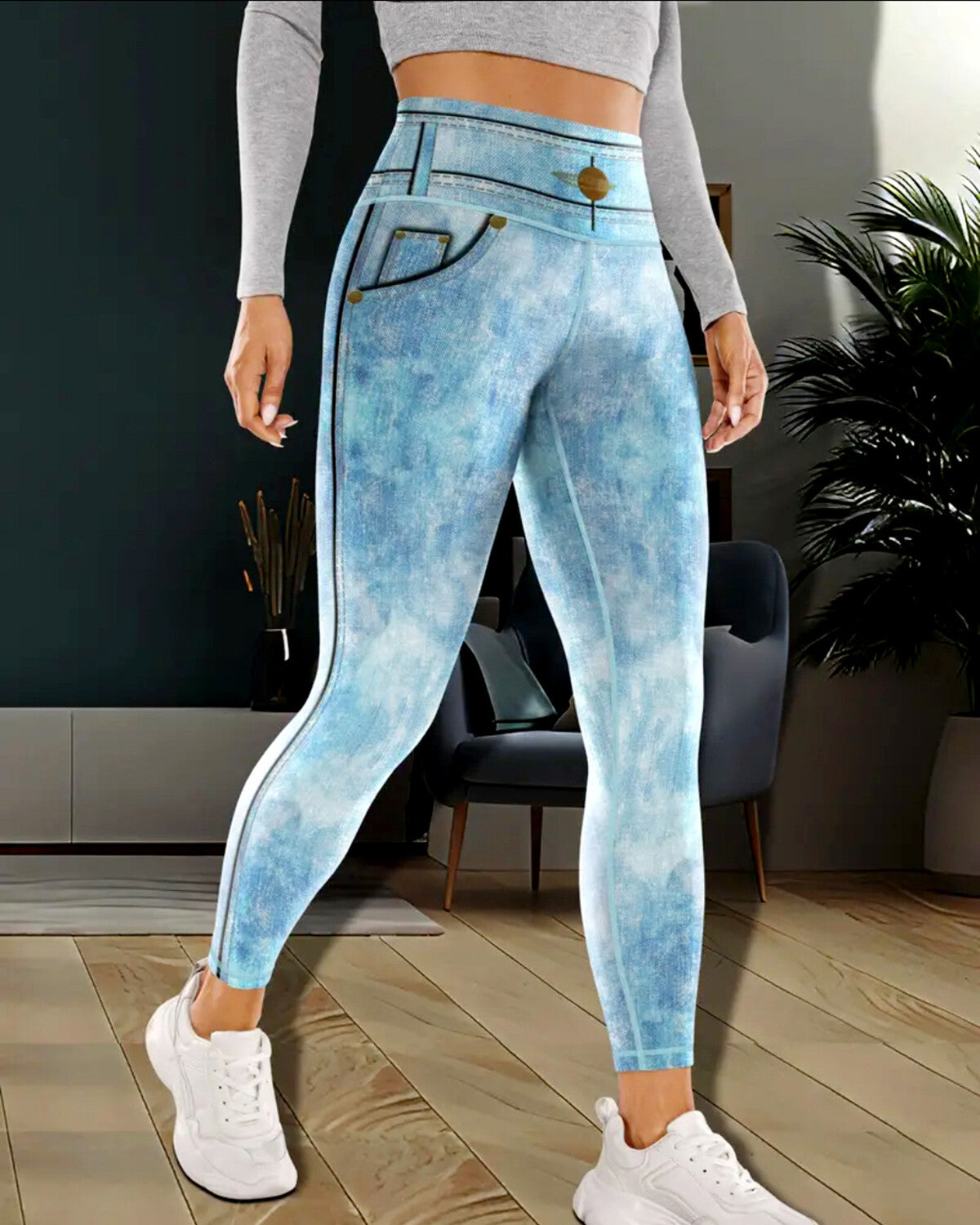 Denim Delight Leggings - Ice