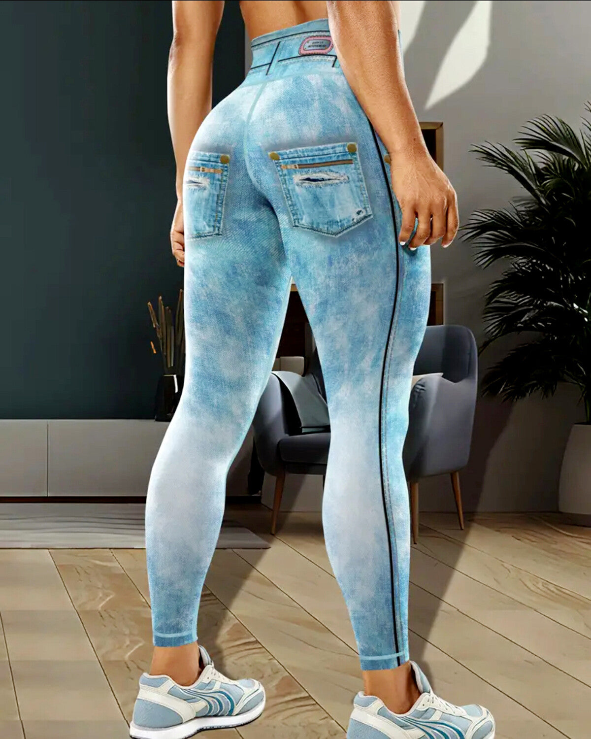 Denim Delight Leggings - Ice