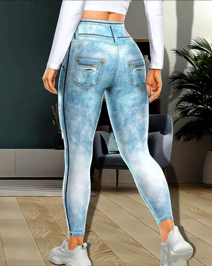 Denim Delight Leggings - Ice