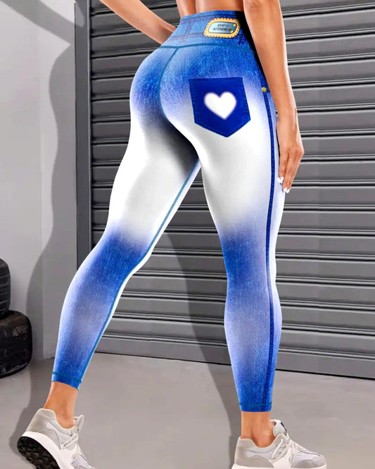 Denim Delight Leggings - Jeanheart Blue