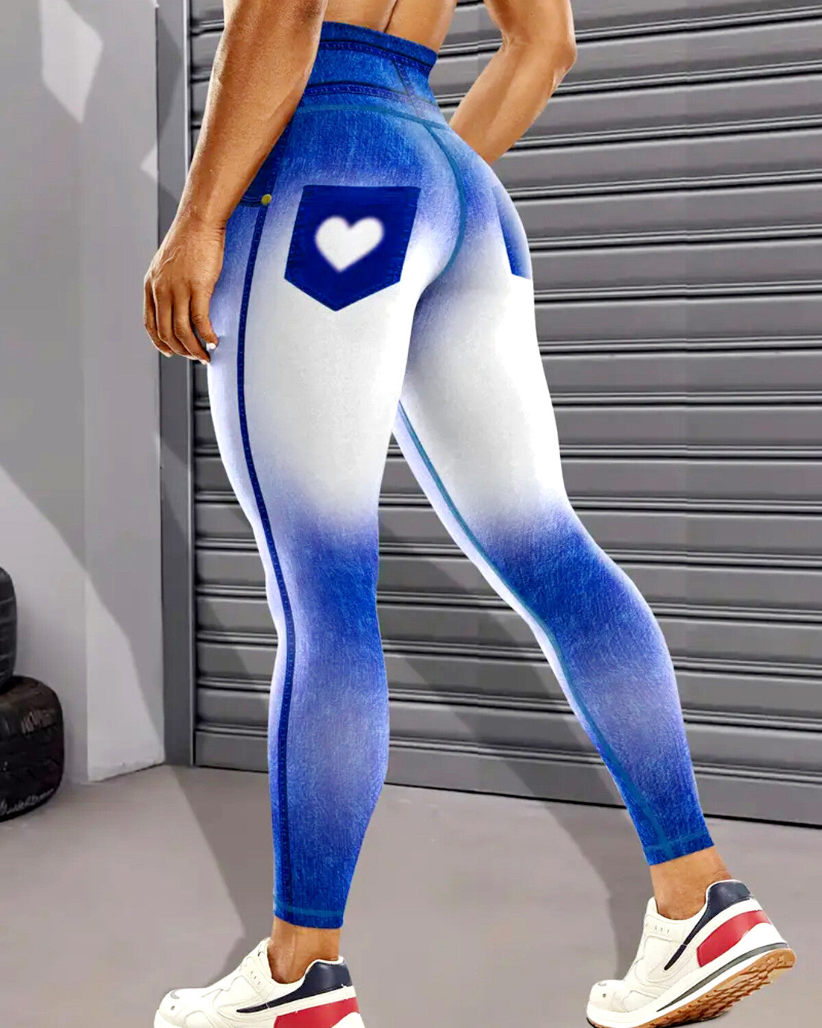 Denim Delight Leggings - Jeanheart Blue