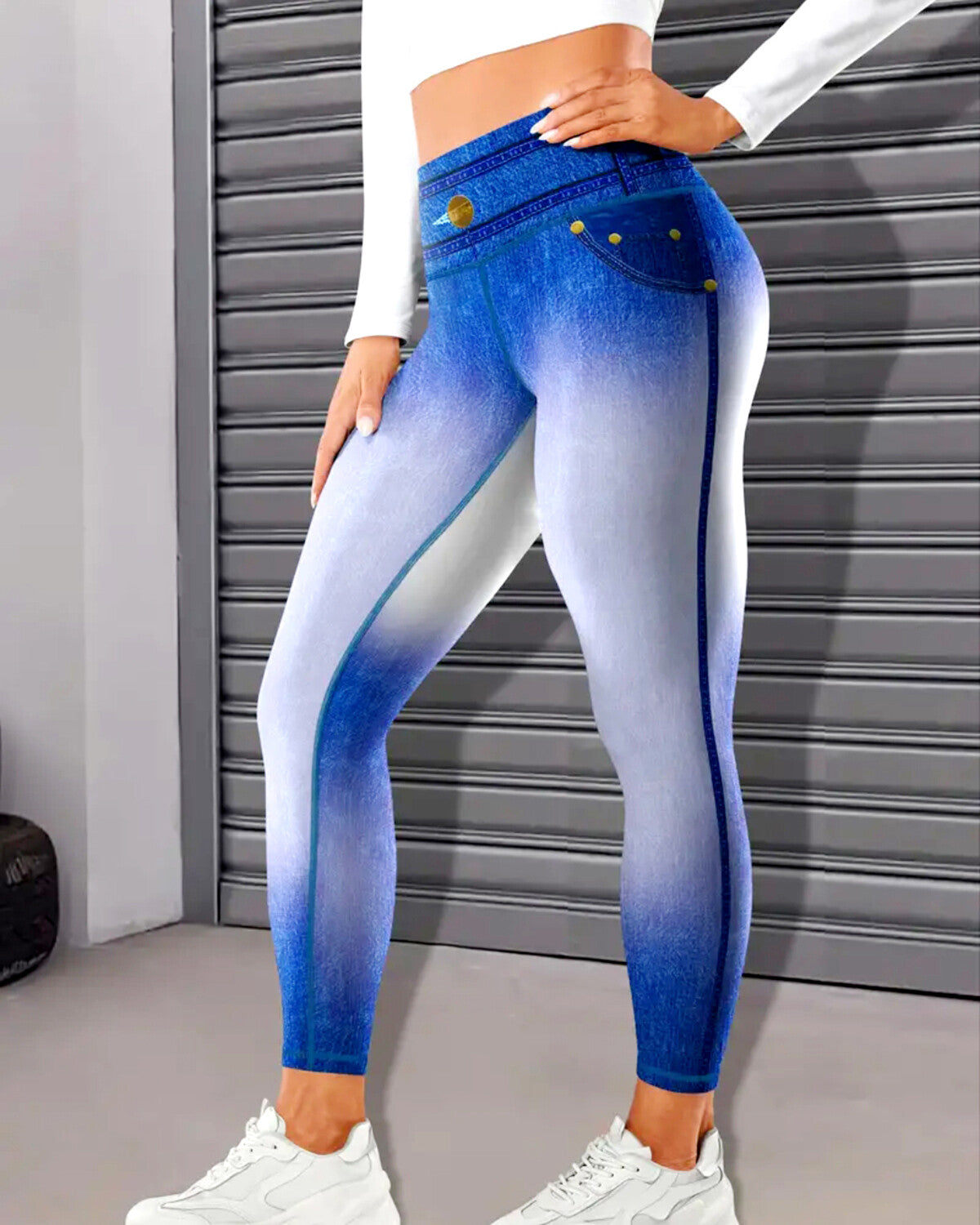 Denim Delight Leggings - Jeanheart Blue