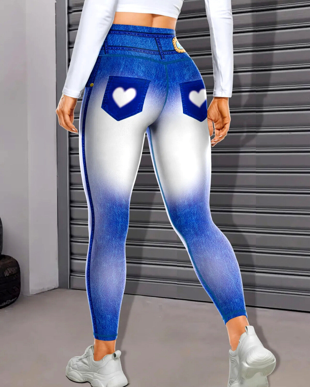 Denim Delight Leggings - Jeanheart Blue