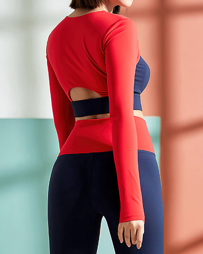 Eleanor Long Sleeve - Blue & Red