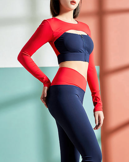 Eleanor Long Sleeve - Blue & Red