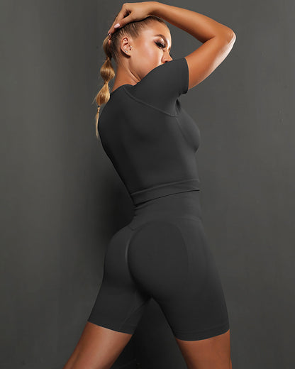 Ella Seamless Shorts - Mine Shaft